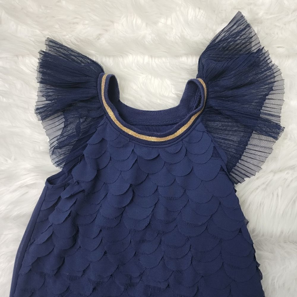 CAT AND JILL GIRLS NAVY RUFFLE SLEEVELESS DRESS SIZE SMALL 6/6X LINED - Picture 2 of 7